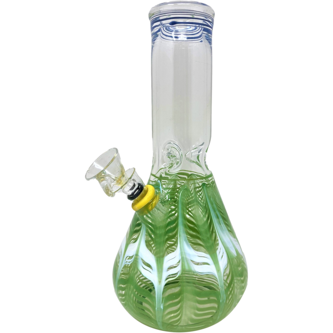 8 inch raked glass beaker bong