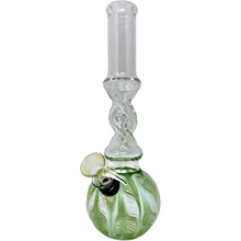 cool themed twist glass bong green