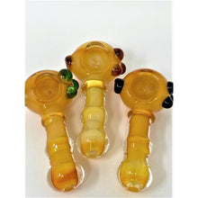 Single Ring Fire Orange Glass Pipe 4"
