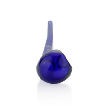 The Grav Gandalf is a blue glass pipe with a rounded, bulbous end and an extended mouthpiece, shown on a white background.