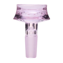 The Human Grade Cauldron Glass Bowl Slide 10mm/14mm is a translucent light purple borosilicate bowl with a flared top and frosted stem, designed as a stylish cauldron bowl for hookahs or water pipes.