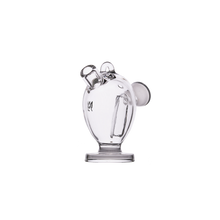 The MJ Arsenal Martian Original Blunt Bubbler, with its clear glass body, angled spout, and side handle, sits against a white background—an elegant blend of modern design and water filtration for your blunt.