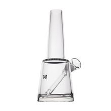 The MJ Arsenal Summit Bong is a clear borosilicate glass piece with a straight neck, angled downstem, and small side bowl for smooth water filtration, shown on a plain white background.