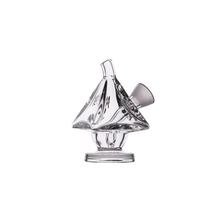 The MJ Arsenal King Bubbler is a clear, borosilicate glass water pipe with a geometric pyramid design, top mouthpiece, side bowl attachment, and excellent water filtration, shown on a plain white background.