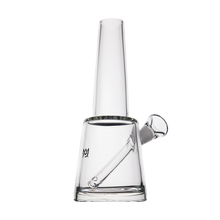 The MJ Arsenal Summit Bong is a clear borosilicate glass piece with a conical base, cylindrical neck, and angled bowl attachment, shown against a plain white background.
