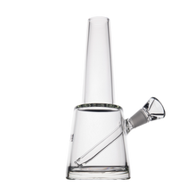 The MJ Arsenal Summit Bong, made from clear borosilicate glass with a cylindrical neck, wide base, and slanted side bowl for great water filtration, is displayed against a plain white background.