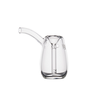 The MJ Arsenal Bulb Bubbler, made of clear borosilicate glass with a long, curved spout, is shown against a plain white background.