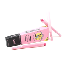 A pink box labeled "Blazy Susan Pink Paper Cones" contains six pink pre-rolled cones. Three cones are displayed outside—one lying in front and two standing. The box features a cartoon woman and product details.