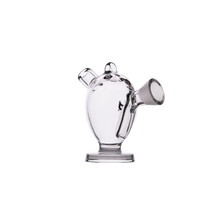 The MJ Arsenal The Martian® Original Blunt Bubbler™ is a clear glass piece with tube openings and a spout, designed for innovative smoking, and shown on a white background.