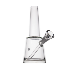 The MJ Arsenal Summit Bong is a clear borosilicate glass water filtration bong with a wide base, angled mouthpiece, and detachable bowl piece, shown against a white background.