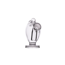The MJ Arsenal The Martian® Original Blunt Bubbler™ is a clear glass bubbler with a rounded body, top handle, and side spout on a circular base, designed for smooth water filtration, shown against a plain white background.