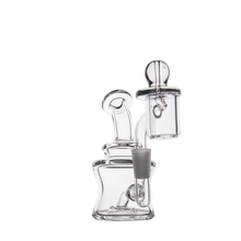 The MJ Arsenal Jammer Mini Dab Rig, crafted from durable borosilicate glass, is shown against a white background.