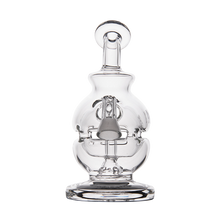 The MJ Arsenal Royale Vape Edition is a clear glass dab rig with a rounded base, central chamber, and intricate internal percolator, shown against a plain white background.