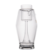 The MJ Arsenal Proxy Bubbler is a clear borosilicate glass carafe with a unique design, featuring an internal stirring mechanism that looks like a small beater attached inside. Shown here against a plain white background.