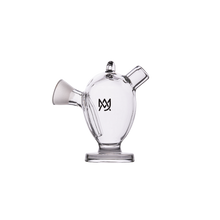 The MJ Arsenal The Martian® Original Blunt Bubbler™ is a clear glass vessel with a handle-like spout, angled neck, and black interlocking logo, designed for smooth water filtration against a plain white background.