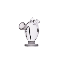 The MJ Arsenal The Martian® Original Blunt Bubbler™ features a whimsical bird-like clear glass design with a round body, beak-like spout, small handles, and circular base for smooth water filtration, shown on a plain white background.