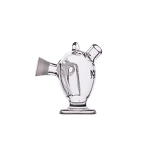 The MJ Arsenal Dubbler Original Double Bubbler features a clear borosilicate glass design with a rounded body, angled mouthpiece, and flat base for smooth water filtration, shown against a plain white background.