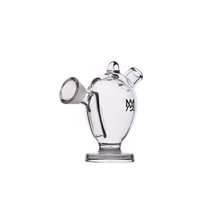 The MJ Arsenal The Martian® Original Blunt Bubbler™ is a small, clear glass bubbler shaped like an anatomical heart with multiple openings, a handle, and a black logo—photographed against a plain white background.