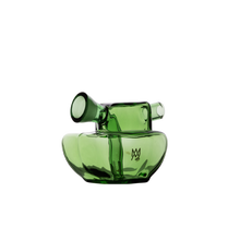 The MJ Arsenal Commander Blunt Bubbler is a green borosilicate glass pipe with a rounded base, side mouthpiece, and subtle etched logo, shown on a plain white background.