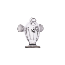 The MJ Arsenal Dubbler Original Double Bubbler is a clear borosilicate glass piece with a rounded body, two side handles, flat base, and a small crown logo on the front, designed for water filtration and shown on a plain white background.