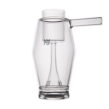 The MJ Arsenal Proxy Bubbler is an empty borosilicate glass piece with a modern design, angular handle, and built-in internal filter. It’s shown against a plain white background and resembles a sleek dabbing accessory.