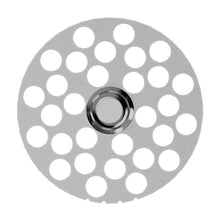 Flower Mill 2" Mill Plates are round metal milling plates with a central hole and multiple evenly spaced holes in concentric circles, designed for Next Gen Premium Grinders to ensure consistent particle sizes.