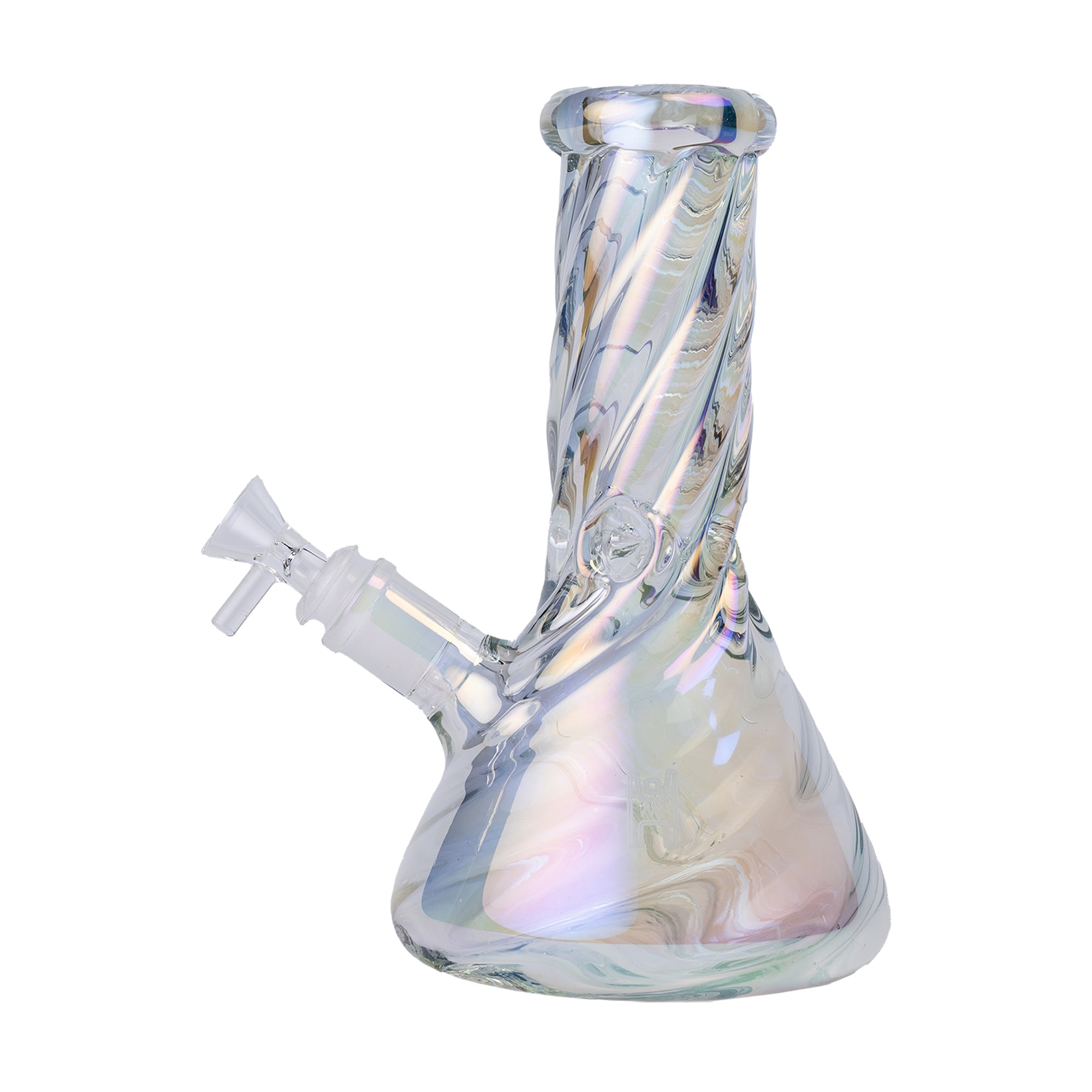 Twisted Iridescent Beaker Bong 9