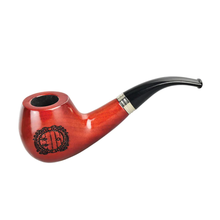 The Lord Of The Rings Pipes is a polished red and black churchwarden smoking pipe with a curved stem, metal band, and decorative emblem on the bowl, inspired by the iconic style from the films, shown on a white background.