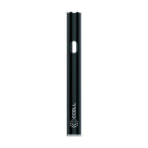 The CCELL M4B Pro 510 Thread Battery Vaporizer is a slim, black vape pen with a small window near the top and white branding at the bottom, shown vertically against a plain white background.