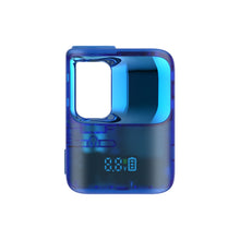 The compact, translucent blue CCELL Stylo 510 Thread battery features a small screen showing 0.8V and a battery icon, plus an open slot and curved surface on the upper left—perfect for use with 510 cartridges.