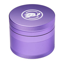 The BIGFUN! XL Grinder is a metallic purple aluminum grinder with diamond-shaped teeth, a textured grip, and a white circular logo on the lid, shown against a white background.