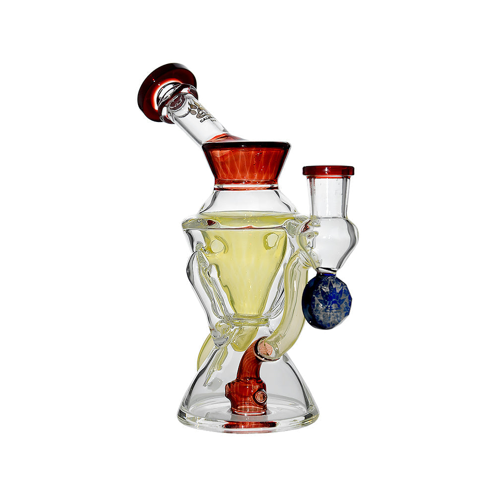 Calibear Hourglass Marble Adorned Recycler Dab Rig - Kings Pipes