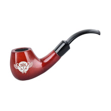 The Lord Of The Rings Pipes feature a classic brown bowl with a curved black stem and a white skull-and-axes emblem—ideal for fans or as part of a collector's gift set.