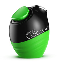 The Lookah Egg Vaporizer 510 Thread Battery is a black and green, egg-shaped device with "EGG LOOKAH" on the side and a round green top button. It supports 510 tanks and offers variable voltage for customizable vaping.
