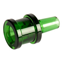 The Gear Premium 14mm XL Sugar Barrel Glass Bowl is a green glass bowl with a cylindrical top and tapered base, designed to fit and seal 14mm water pipes or bottle necks.