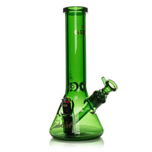 The Gear Premium 12" Sidekick (Beaker) Water Pipe is a green borosilicate glass bong with a wide base, cylindrical neck, angled mouthpiece, and removable 14mm bowl.