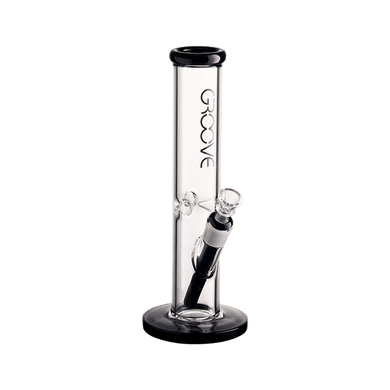 groove glass straight tube bong 12