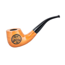 The Lord Of The Rings Pipes features a curved black stem and a tree design etched on the wooden bowl, displayed against a white background.