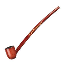 The Lord Of The Rings Pipes feature a long brown wooden churchwarden stem with gold Elvish script, inspired by the films—a unique collector’s edition gift box addition.