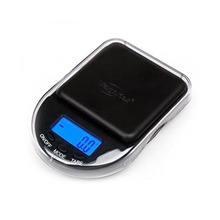 The WeighMax Scales is a small digital scale with a 750g capacity, a blue back-lit LCD showing 0.0, black weighing platform, and ON/OFF, MODE, and TARE buttons on a white background.