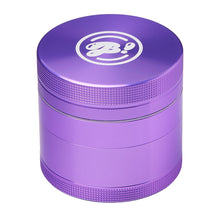 The BIGFUN! Medium Grinder features a metallic purple aluminum build, textured grip, and white logo on the top lid, shown against a plain white background. It's ideal for everyday use.