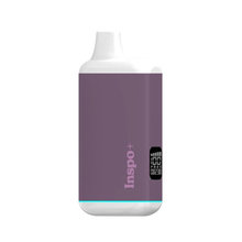 A purple and white rectangular Randy's Inspo Plus 510 Thread Battery Vaporizer with a small black display, turquoise accent near the bottom, and designed for 510 tanks, shown against a plain white background.