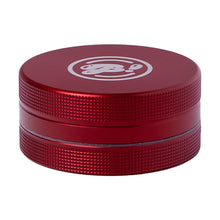 The BIGFUN! Medium 2pc Grinder is a small, round, red aluminum grinder featuring a textured grip and a white stylized B logo on the lid, displayed against a white background.