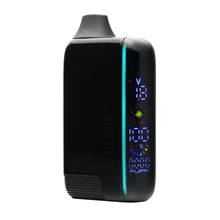 The Cartisan Veil Bar Pro EVO 510 Thread Battery Vape is a black handheld device with rounded edges, a top mouthpiece, and a digital display showing numbers, symbols, and "PUFF." Compatible with 510 tanks.