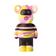 The Lookah Bear 510 Thread Battery is a colorful bear-shaped device with pink, yellow, white, and black swirls, a swirl-and-star visor, and "LOOKAH BEAR" printed on its body. Designed for 510 tanks with a built-in 500mAh battery for lasting power.