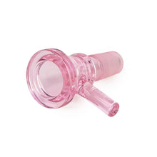 The Gear Premium 14mm XL Blaster Cone Glass Bowl Slide is a pink borosilicate glass bowl piece with a circular bowl and short handle, designed for 14mm water pipes or bongs. Shown on a white background.