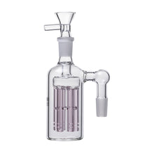 The Jellyfish Glass Ash Catcher 14mm (45/90°) features a clear design with multiple percolator arms for advanced water filtration, plus dual open joints on the side and top for smoother smoke.