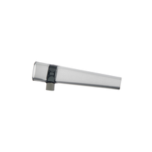 The MJ Arsenal Chillum is a clear glass smoking accessory featuring a short cylindrical mouthpiece and a wider tapered bowl, shown on a white background.
