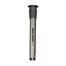 A clear glass vial labeled "HUMAN GRADE" in bold black letters, sized like a 14mm downstem, photographed on a white background. Product: Human Grade Color Downstems (14MM).