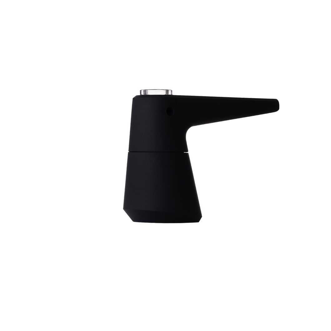 The SOFTGLASS PIER BUBBLER features a sleek, modern design with clean lines reminiscent of borosilicate glass craftsmanship, showcased against a plain white background.